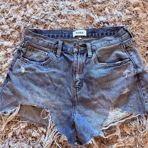 Pistola Frayed Hem Blue Jean Shorts